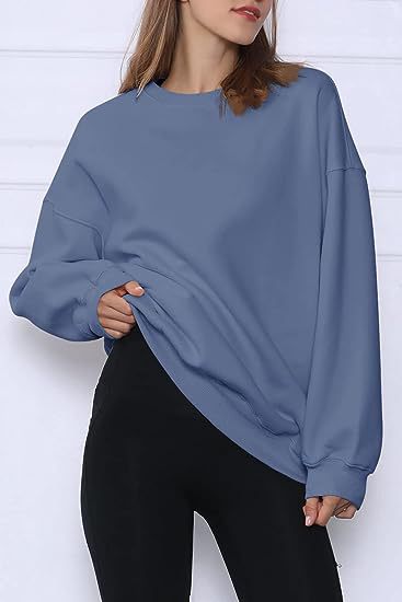 217g Weight Long Sleeve Sleeve Length Pullovers Placket Type Polyester Fabric Type Long Top Length Hoodie Tops Type Daily Occasion Round Neck Neckline Loose Fit Type Solid Color Pattern Winter, Spring, Autumn Season Women's Gender Streetwear Style Hoodies & Sweatshirts Long Sleeve Streetwear Solid Color 11