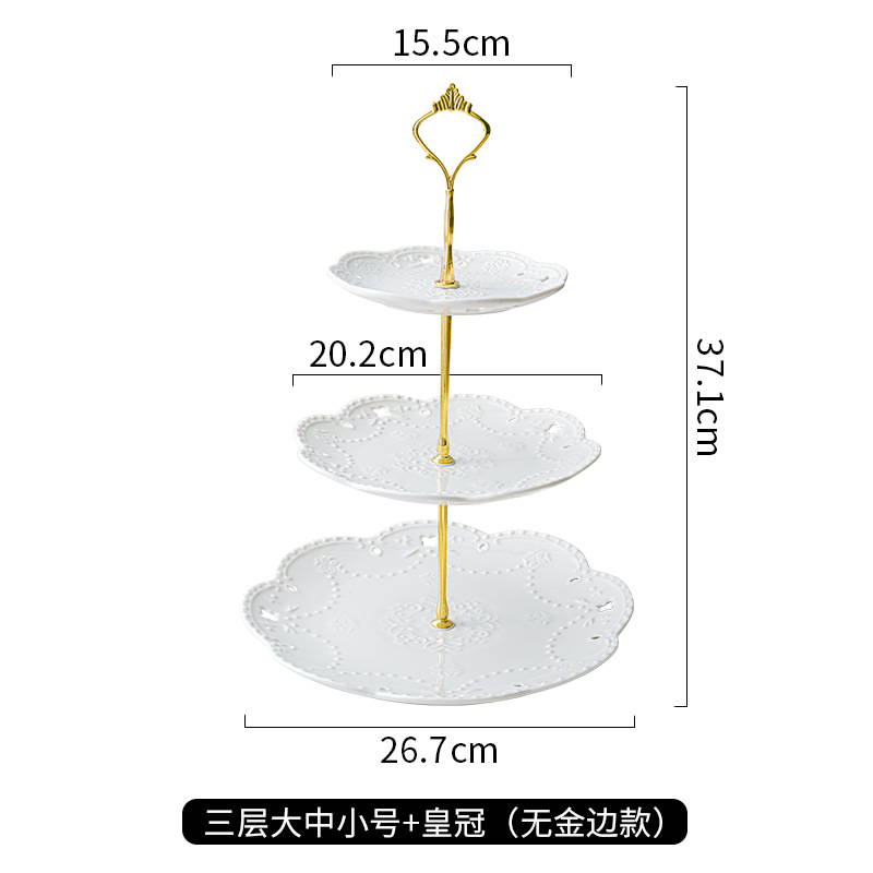 Luz de lujo cerámica de doble capa plato de aperitivos hogar sala de estar mesa de café pastel mesa de postre merienda creativa fruta seca plato de decoración de frutas