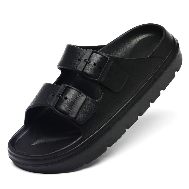 Women's Waterproof Platform Wedge Sandals with Arch Support Slide Plaid Light Outdoor Slippers Cushioning Light Wear Resistant