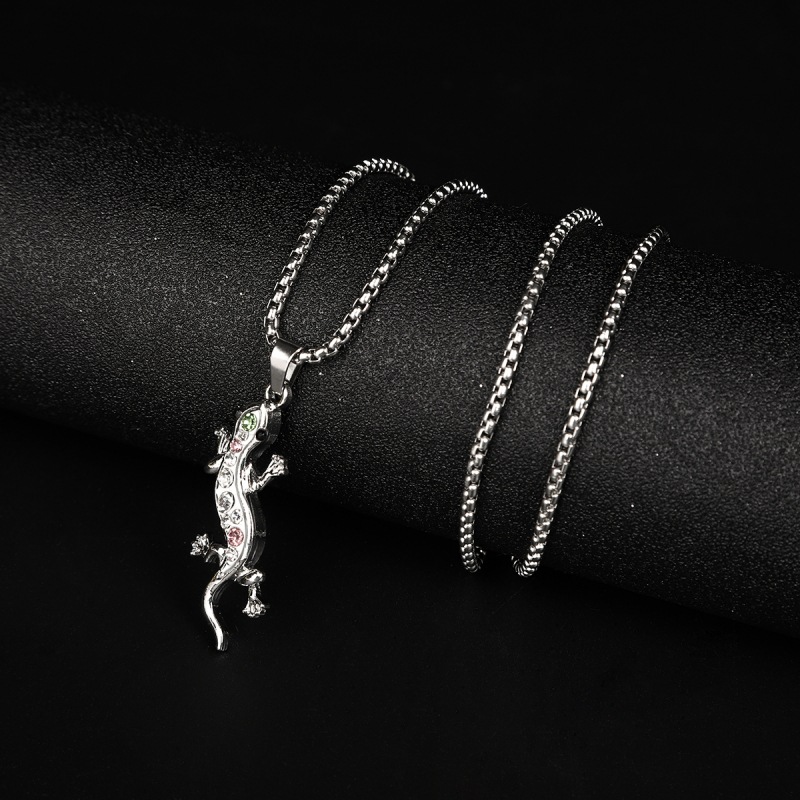 Gecko Lizard Animal Pendant Necklace For Men And Women Trendy_voghion.com