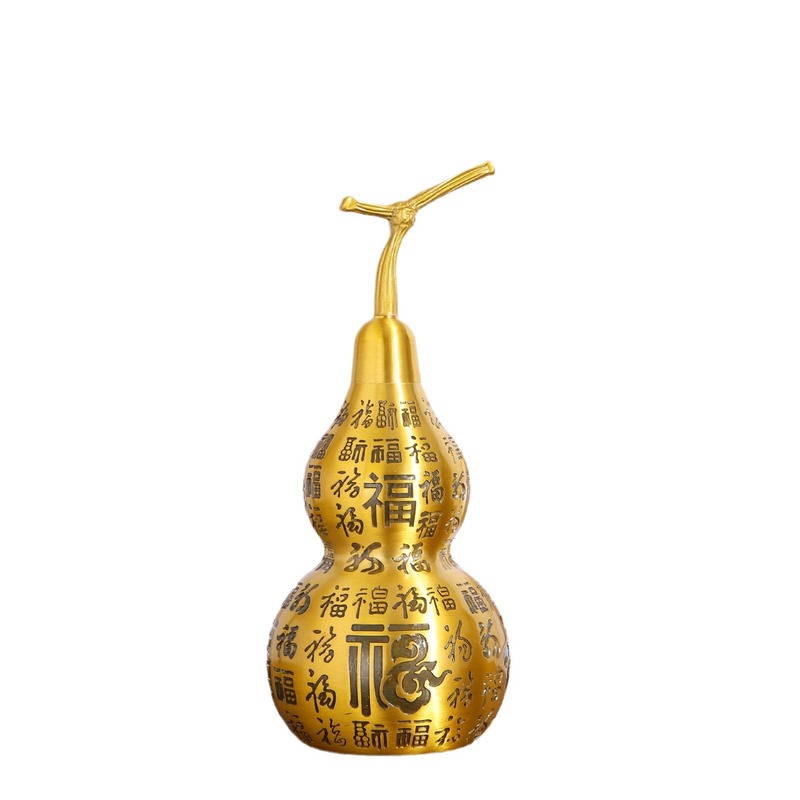純粋な真鍮百福ひょうたん金属工芸品オフィスリビングルームの装飾品祝福銅卸売銅ひょうたん|undefined