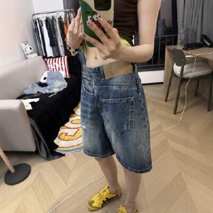 Plus Size Ripped Denim Shorts for Women Summer 2025 New Design Fat mm Slimming Look Pear-Shaped Figure Five-Point Pants