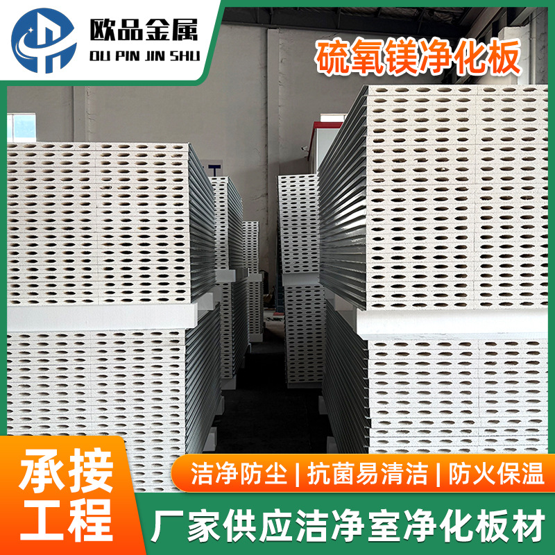 机制硫氧镁净化板定制无尘车间彩钢板防火防潮净化工程隔板夹芯板