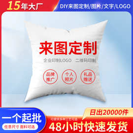diy双面企业log展会礼品抱枕定制沙发靠垫套高清印花抱枕靠腰批发