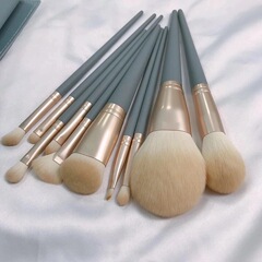 Lanqiao 10 makeup brush set beginner brush Cangzhou loose powder brush eye shadow brush foundation brush animal hair tools