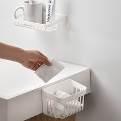 Hole Punch-Free Wall Mount Face Towel Toothpaste Soap Drainage Storage Rack Sink Dish Towel Shelf for Wholesalers