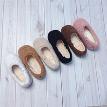 豆豆鞋女童秋冬加绒羊羔毛外穿棉鞋一脚蹬2025年新款白色毛毛鞋子