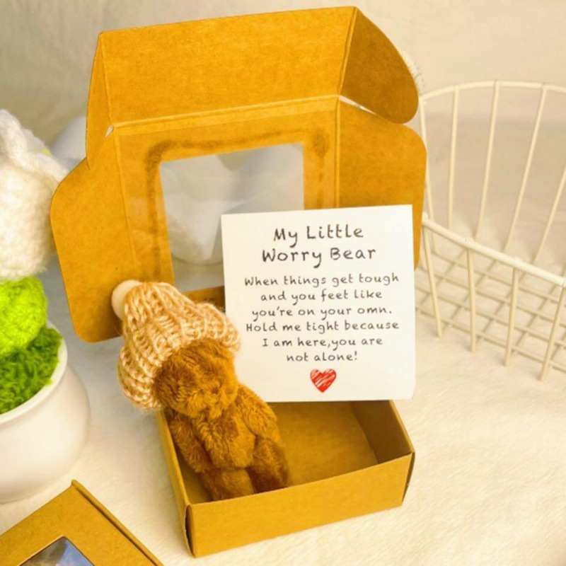 跨境Mini Plush Teddy Bear in Box盒装迷你毛绒泰迪熊创意礼物|undefined