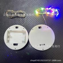 3节7号圆形电池盒款带开关实木发光底座小夜灯玻璃罩LED装饰灯