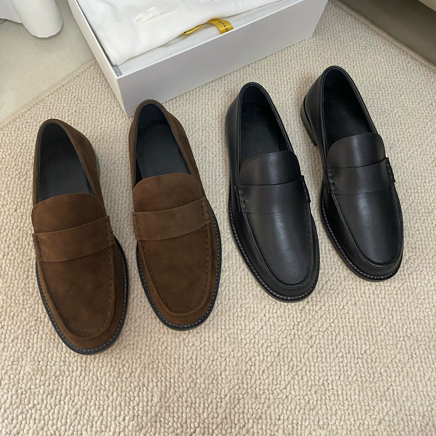 Small leather retro loafers, 2025 years, simple and elegant design