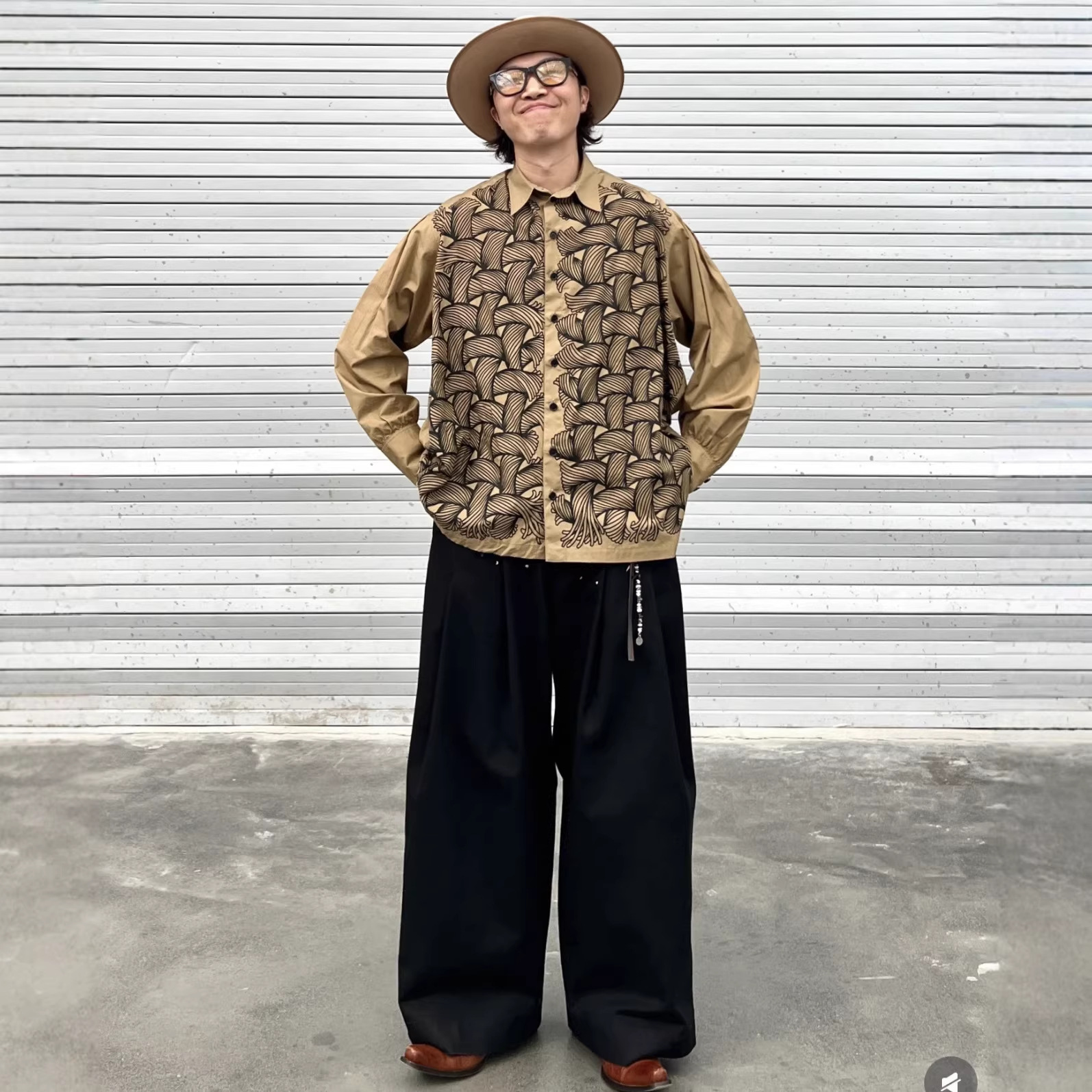 High-quality Knotted All-over Print Casual Trendy Versatile Shirt_voghion.com