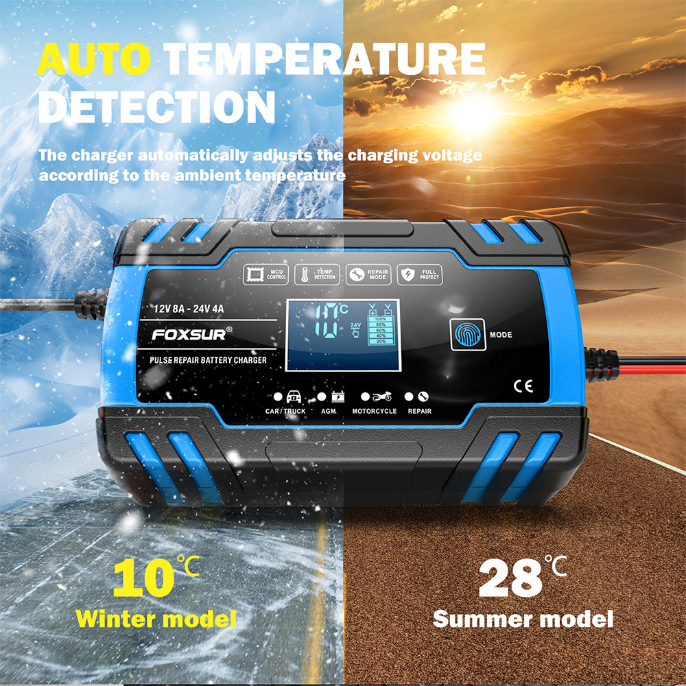 Multi-Stage Automatic Smart Battery Charger 100-240V battery charging