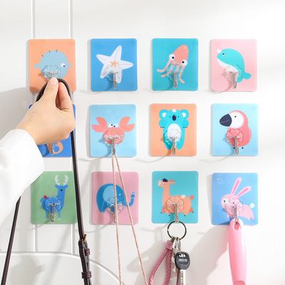 Cartoon Hooks Viscose After the door Punch holes Sticking hook Cartoon originality kitchen Wall Coat hook One piece On behalf of