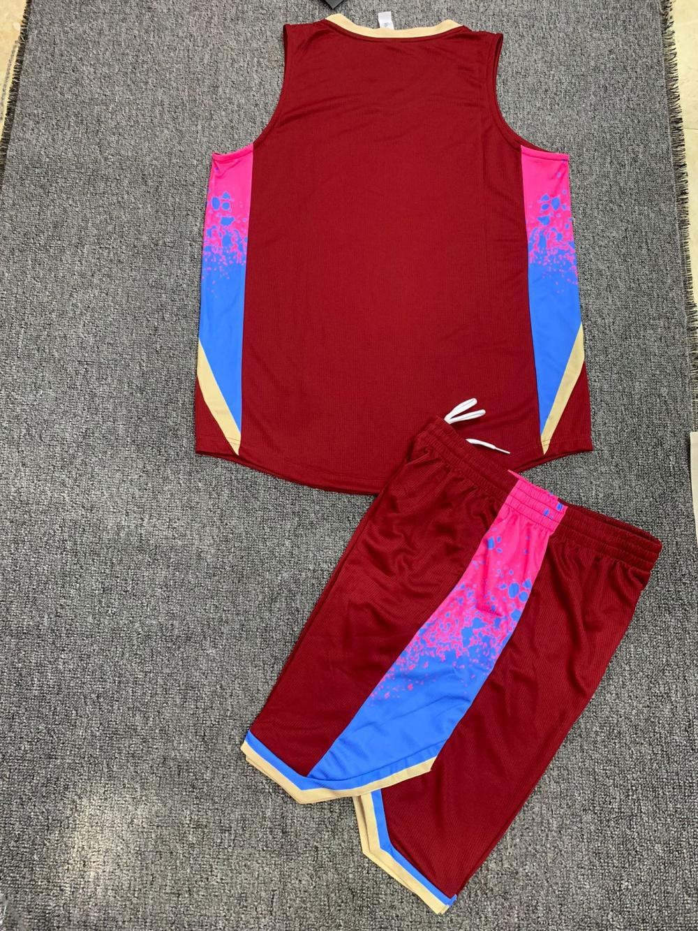 Juego de ropa de baloncesto masculino de verano compra de grupo de equipos de impresión de camiseta azul corporativa secado rápido LQ352