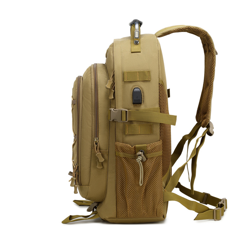 Mochila táctica de camuflamiento de tela de Oxford de alta capacidad al aire libre, mochila multicapa de alta capacidad para hombres