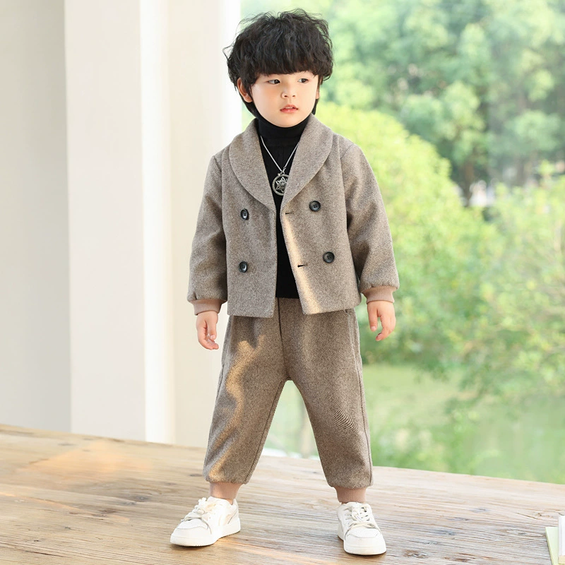 Детский fleece классический костюм для отдыха, костюм цветочного мальчика, платье девочки цветов, корейский стиль, для выступлений