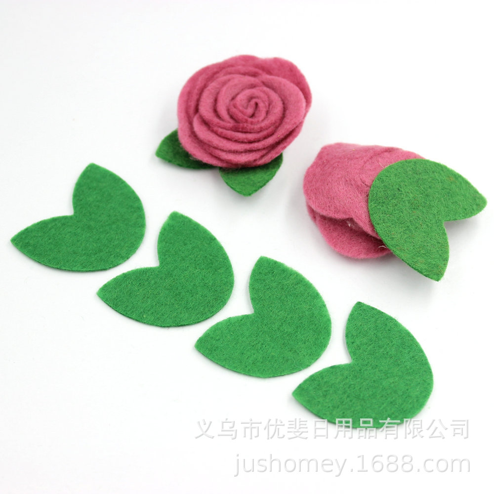 绿色无纺布叶子 布艺叶子 花朵家居点缀 节庆装饰 DIY布艺手工