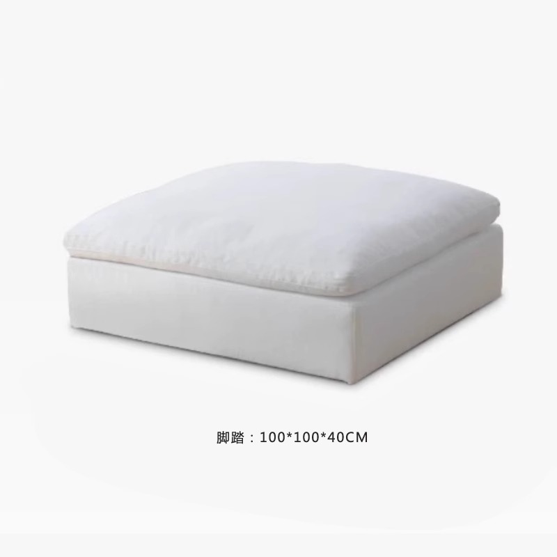Sofá de nube esponja completa vacío compresión bolsa de rollo sofá sala de estar crema estilo medieval lino combinación de tipo pequeño