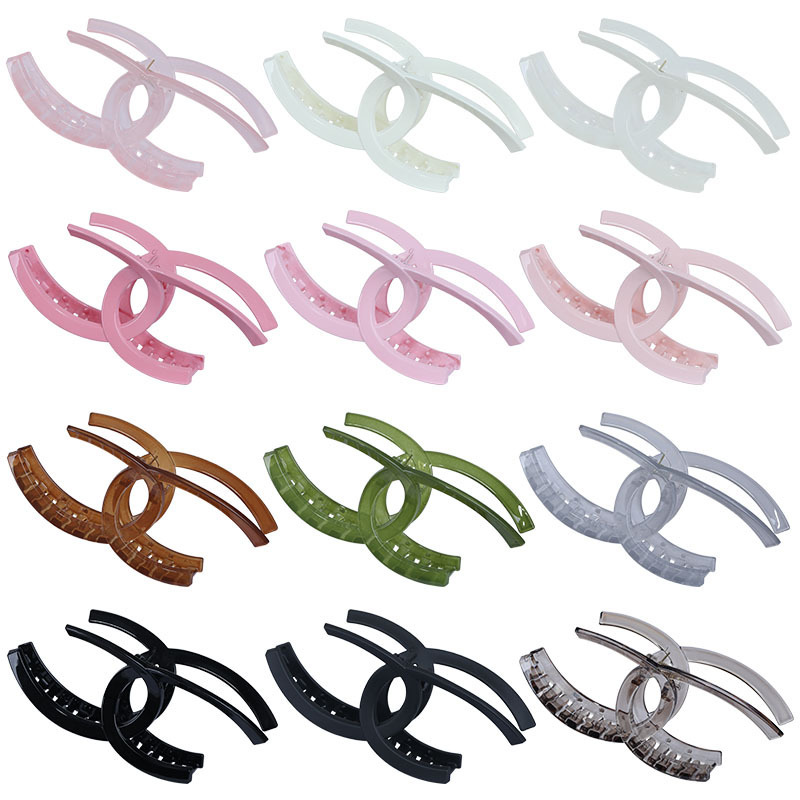 Color PC material small fragrant style hair accessories hair clip 13cm large letter hair clip handmade DIY jewelry accessories hair grip