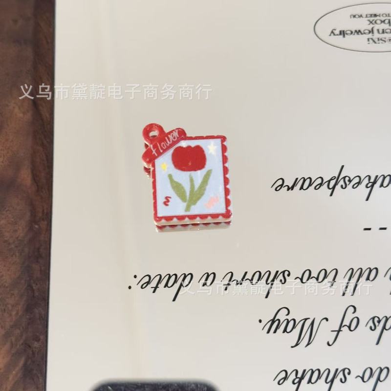 少女心草莓郁金香书夹三通串珠 diy发绳饰品手机链包挂钥匙扣材料|undefined