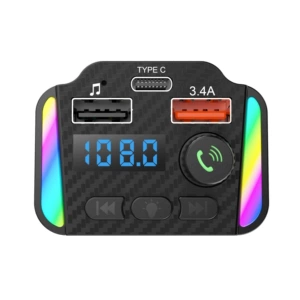 M52 Avtomobil MP3 Rəngli İşıq Bluetooth Hands-free AUX Səs Girişi Avtomobil FM Pleyer