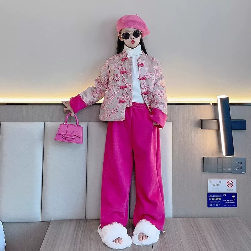 Winter set, children's New Year down jacket, western style, Chinese style