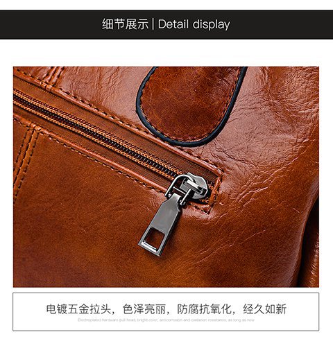 European and American retro women's bag trend, new cross-border hand-held shoulder crossbody bag made of oil wax leather for export, one piece, global consignment undefined