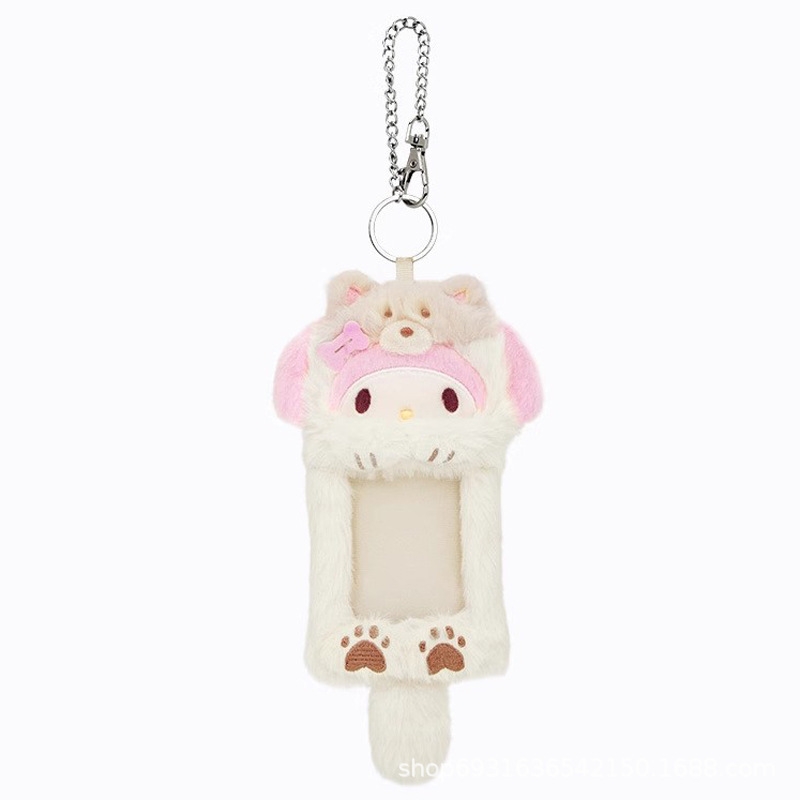 Llavero con Funda para Tarjetas de Peluche de Peluche Corto para Bolso