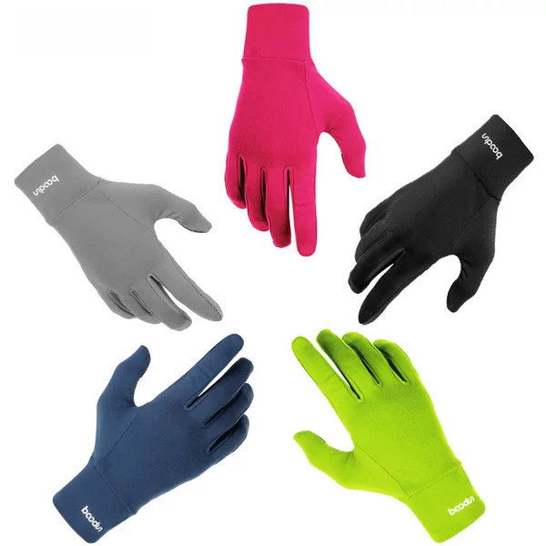 Running Gloves, Mountaineering, Outdoor Sports, Football Training, Full-Finger Anti-Slip, Fleece-Lined, Warm, Touch Screen, Thin Style, Autumn, Cross-Border