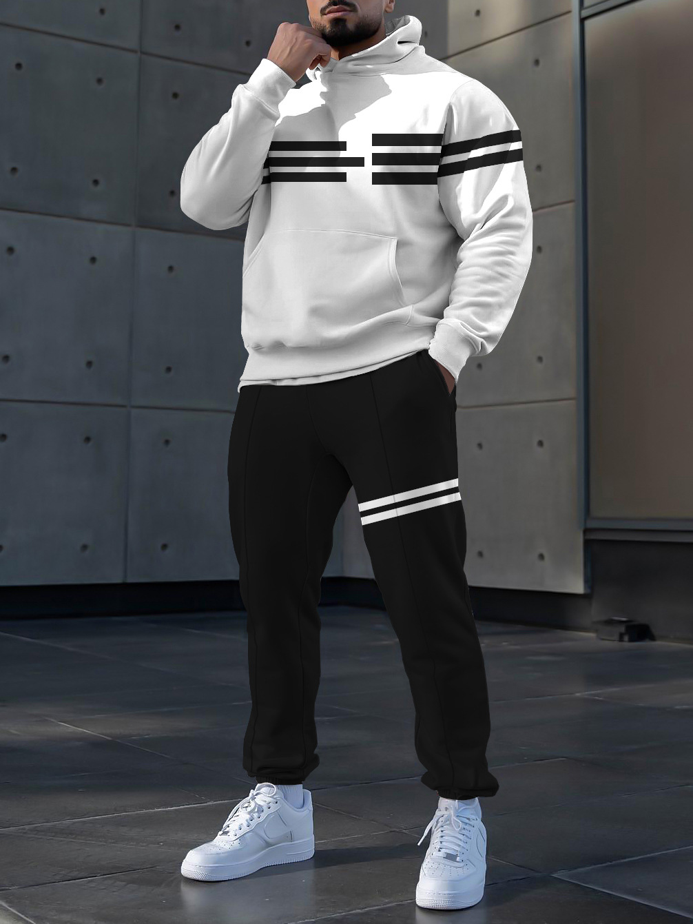 Primavera 2023 nuevo eBay AliExpress Amazon hombres deportes traje casual 3D impreso cuello redondo Pantalones