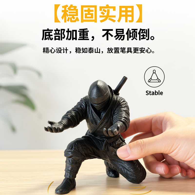 Portabolígrafos Ninja de Escritorio de Plástico PLA, Impreso en 3D para Oficina