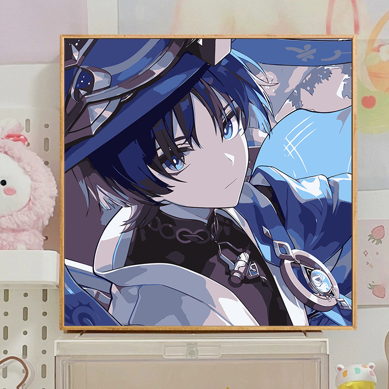 スポンジ・ボブ デジタル油絵 DIY 漫画アニメ 子供向け 手塗り装飾画 置物 環境に優しい|undefined