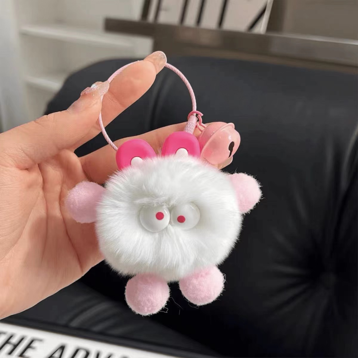 Lindo conejo Rex pequeña bolsa de cerdas colgante mochila cosas feas adornos muñeca dibujos animados llavero Coche