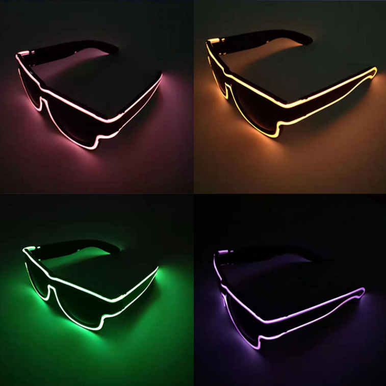Gfas luminosas calientes transfronterizas club nocturno bar fiesta luces LED atmósfera festiva gafas accesorios de cumpleaños