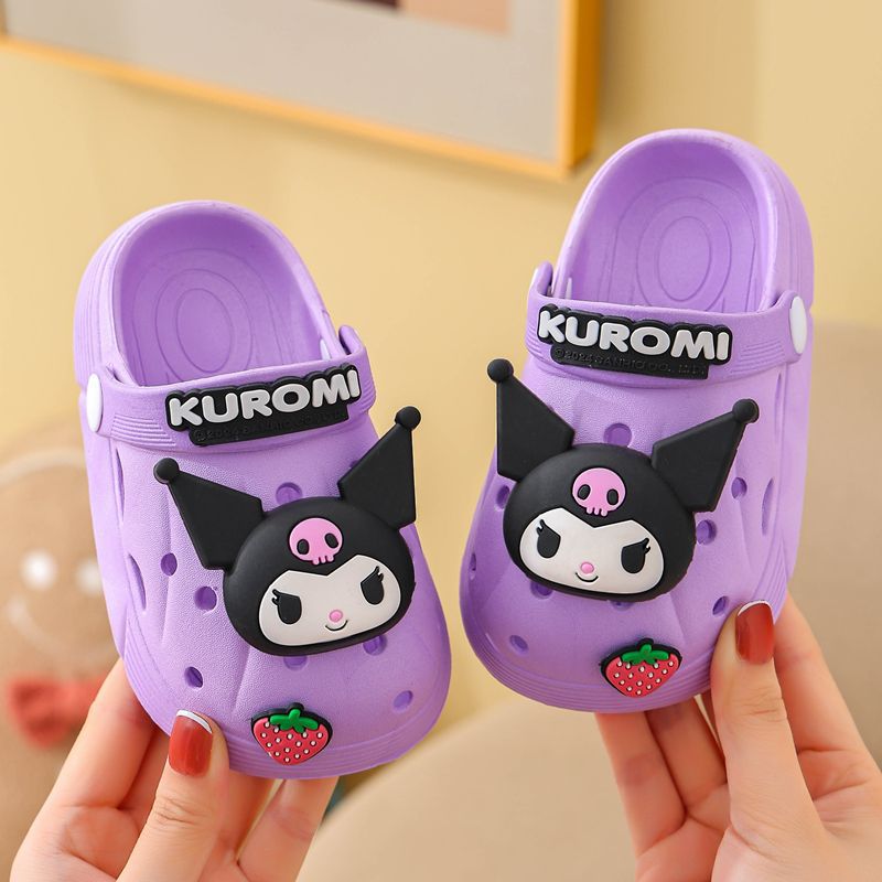 Croc Shoes for Girls, Children, Baby Girls, Outdoor Wear, Thick-Soled Beach Casual Cartoon Summer Toe-Toe Shoes, Non-Slip Wholesale