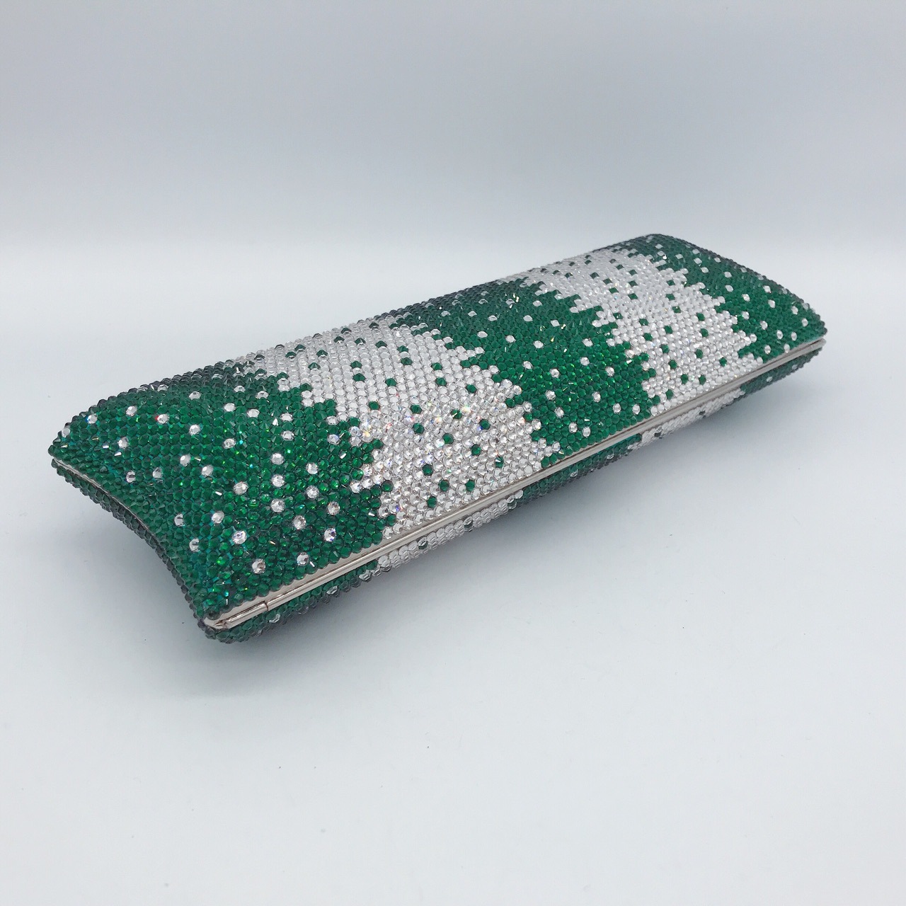Túi clutch nữ đính đá rhinestone cầm tay hộp cứng dự tiệc — 10 # xanh ngọc chi tiết 21