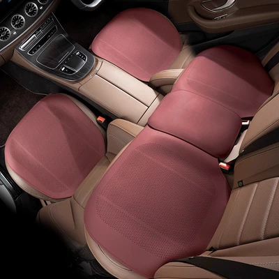 Seat cushion, seat cover: Driver's Seat Cover - volcanic-red-punched-breathable-ultra-thin-flat-surface-three-piece-set-for-the-whole-car