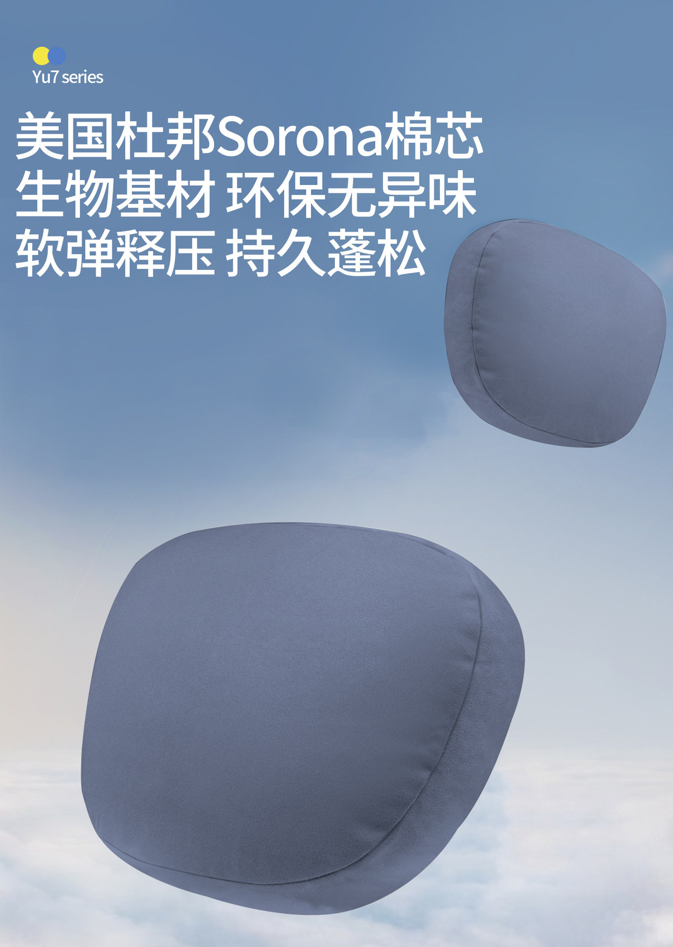 Suitable for Xiaomi Su/Yu7 Magnetic Headrest and Lumbar Support, Official Same Model Suede Neck Pillow, Car Interior Accessories