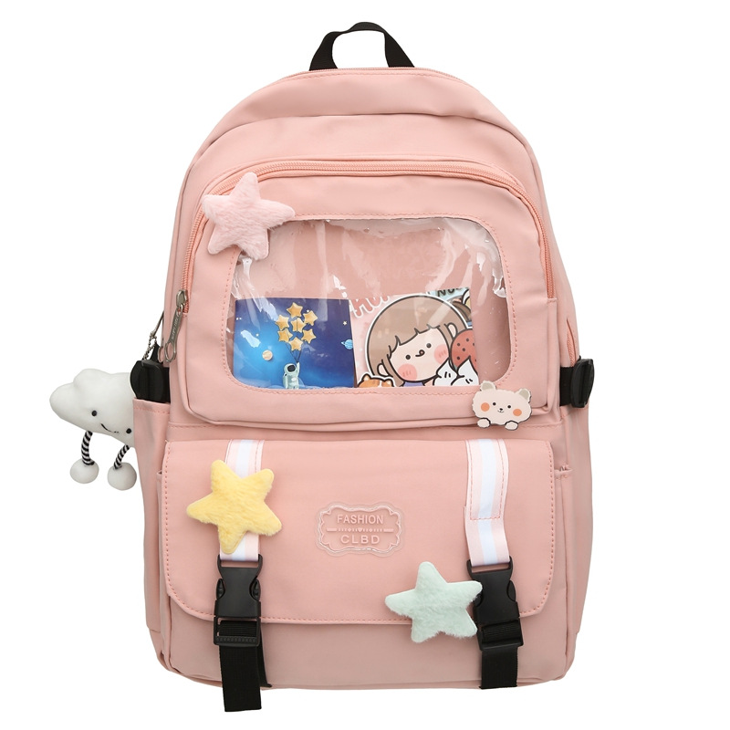 Mochilas escolares de moda bolsos de hombro para niñas estudiantes de primaria y secundaria sencillos paños transfronterizos ligeros bolsos de mano al por mayor bolsos de gran capacidad