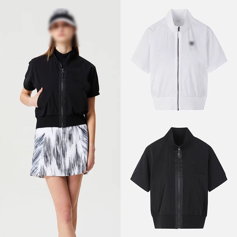 24 New Summer Korean Golf Women's Outdoor Sports Soft Skin-Friendly Quick-Drying Breathable Short-Sleeved Top Zipper