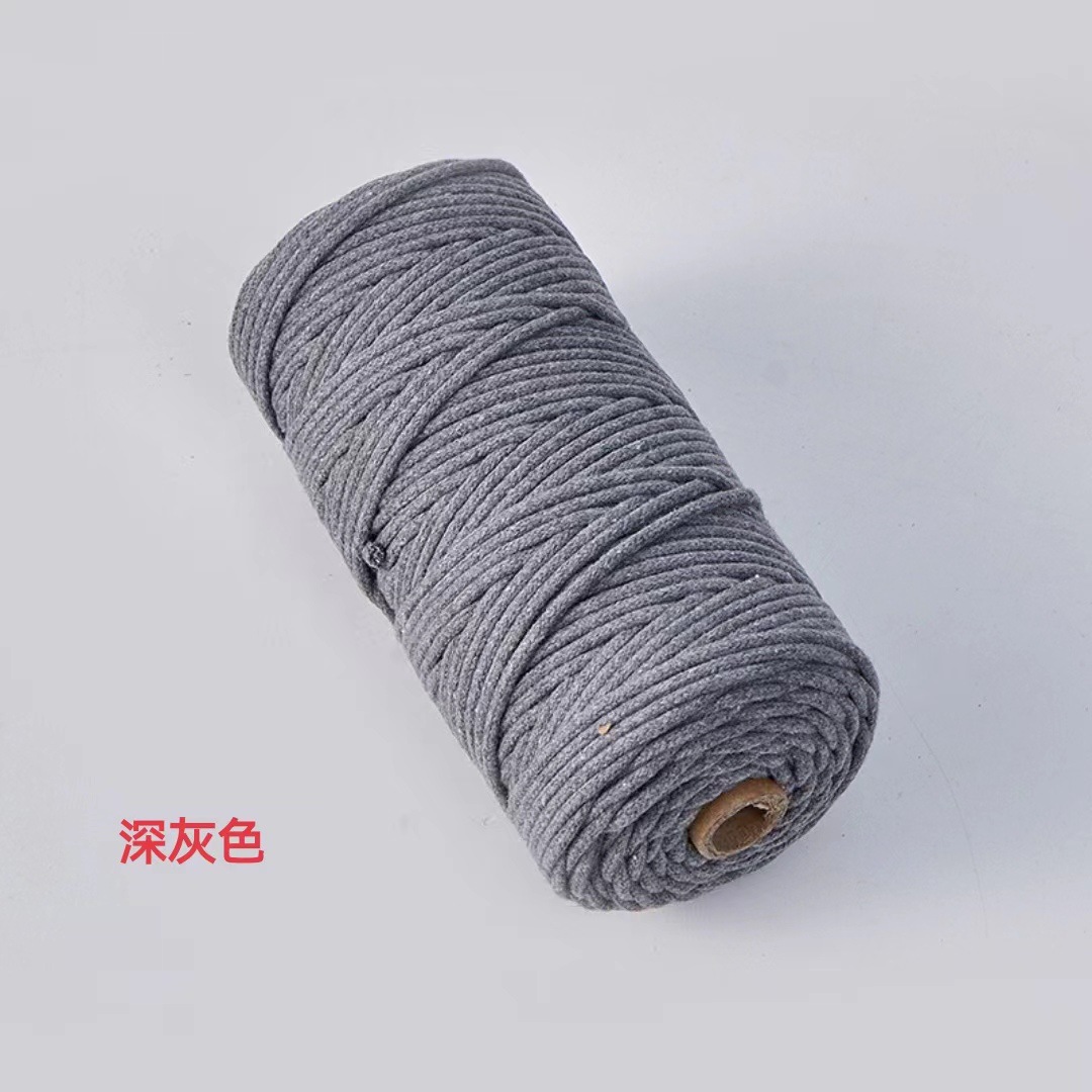 Cuerda de algodón con núcleo de color de 4mm, cuerda de nudo, pulsera de cuerda tejida a mano, cuerda de algodón, cuerda de tapiz, funda de botella creativa, cuerda decorativa