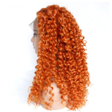 Comercio exterior Pelucas europeas y americanas populares damas pelucas rizadas africanas Encaje frontal de fibra química casco LW0036