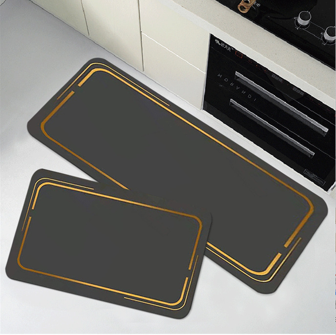 Cocina simple absorbente de aceite alfombra de piso de entrada del Hogar antideslizante alfombra de piso matorral alfombra de piso de terciopelo de cristal se puede fijar