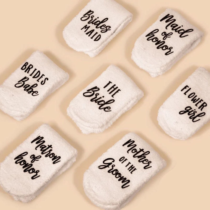 Cross Border Amazon Hot Sale bride bachelor party coral fleece socks wedding bridesmaid bridesmaid