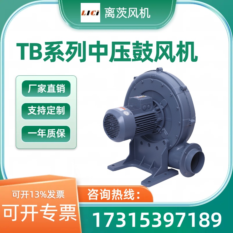 离茨TB125-3锅炉送风助燃透浦式风机2.2kw隔热防爆中压风机