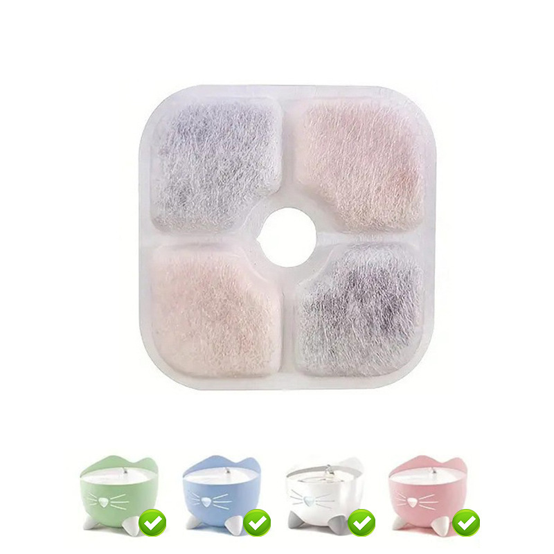Filtro para mascotas, filtro para gatos, filtro de cabello, filtro de algodón, carbón activado, adaptación múltiple