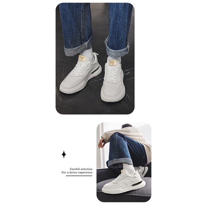 ShoeGlobe New Fashion Winter Plush Low-top Dad Trendy Versatile Thick-soled Sports Casual Men's White Shoes_voghion.com