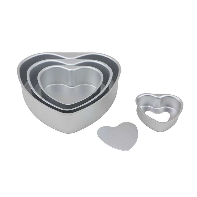 Heart-Shaped Cake Pan, Anodized Aluminum Alloy, Removable or Solid Bottom, Thickened