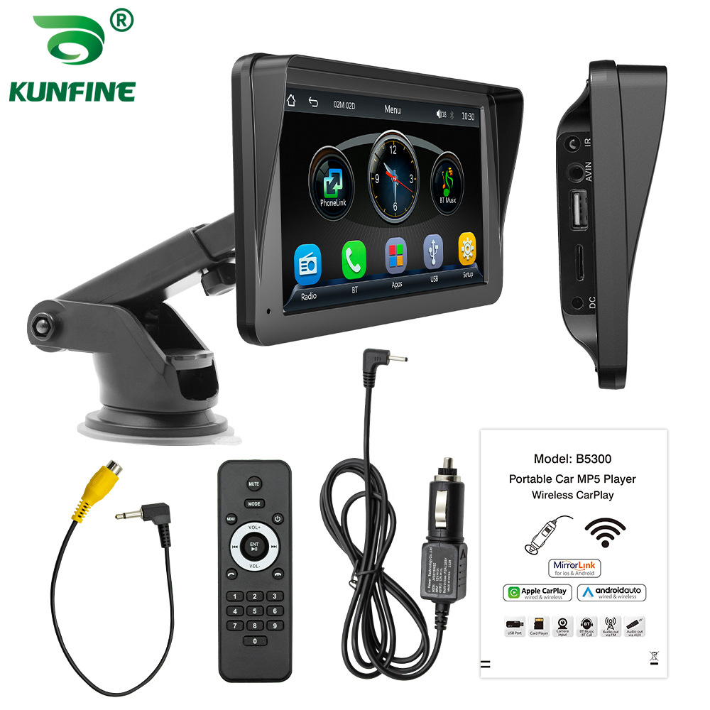 (2개) 무선 블루투스 CARPLAY 내비게이션 휴대 전화 인터넷 화면 자동차 반전 후면보기 비디오 디스플레이