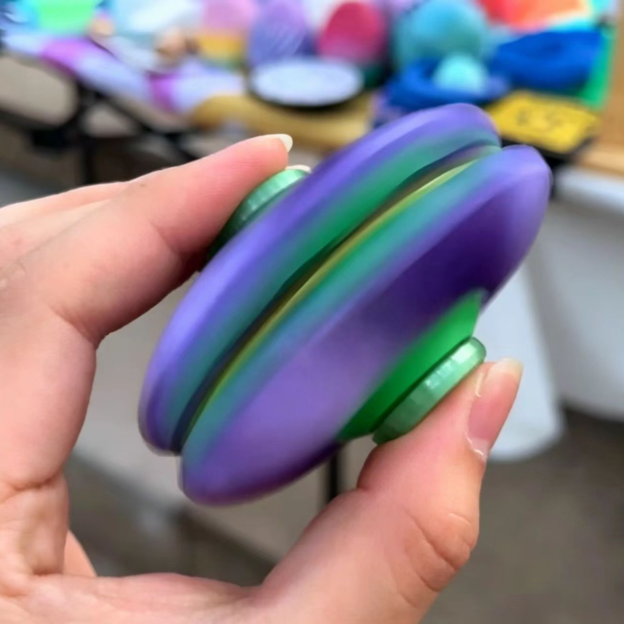 Gear press giroscopic bola doble juego punta de dedo Fidget reducción de presión inyección juguete adornos de mesa transfronterizos